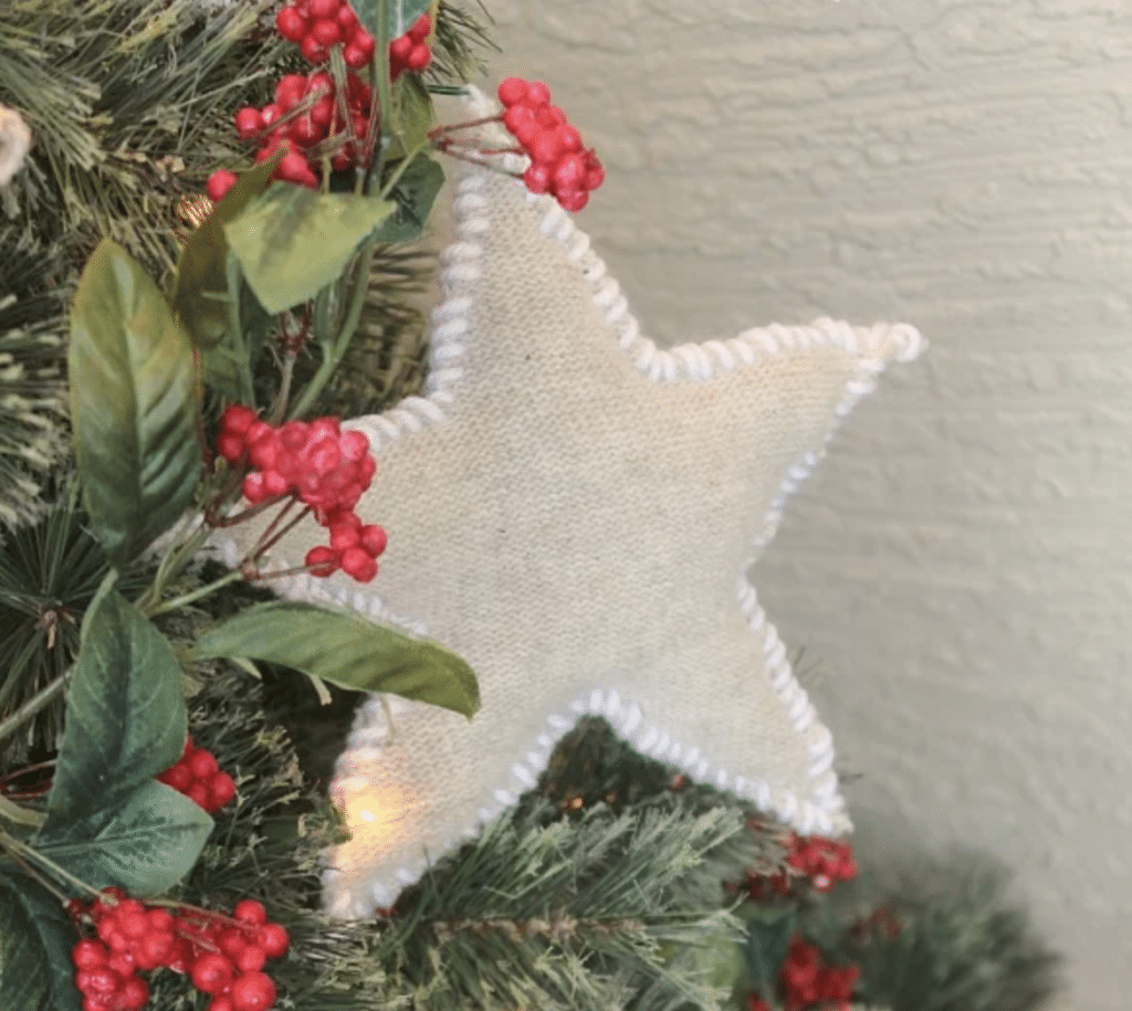 DIY Christmas ornament made fomr sweaters