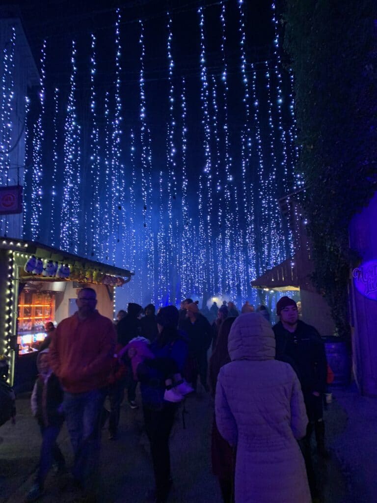 walking through Northern Lights at Dollywood