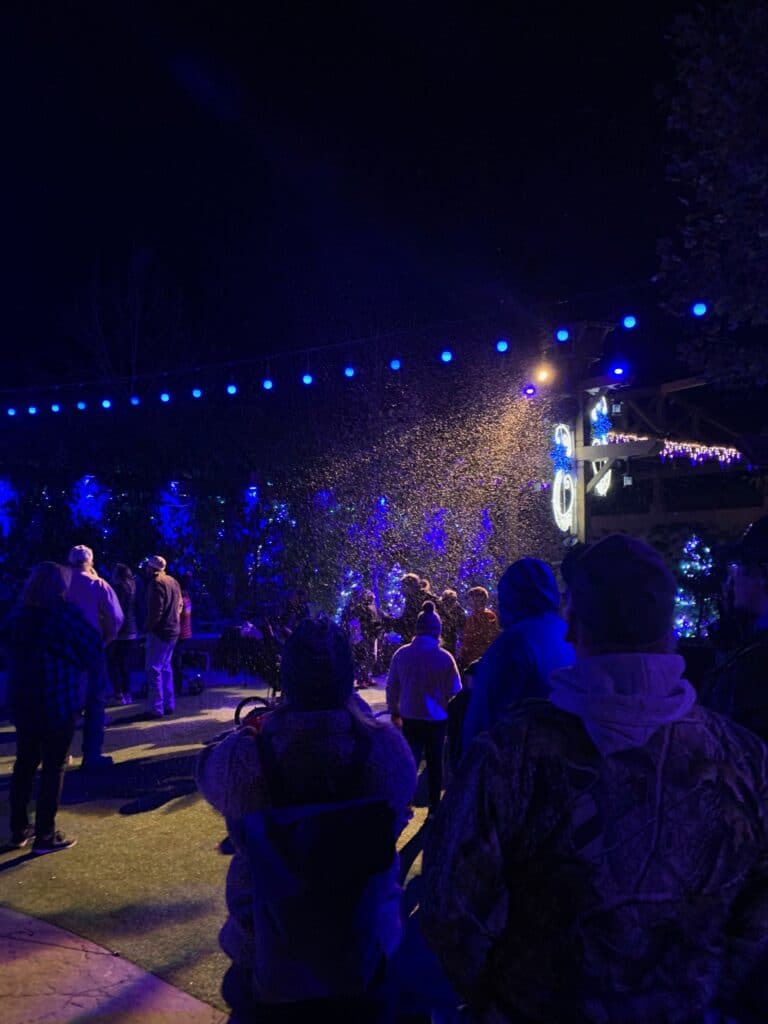 snowing at Dollywood