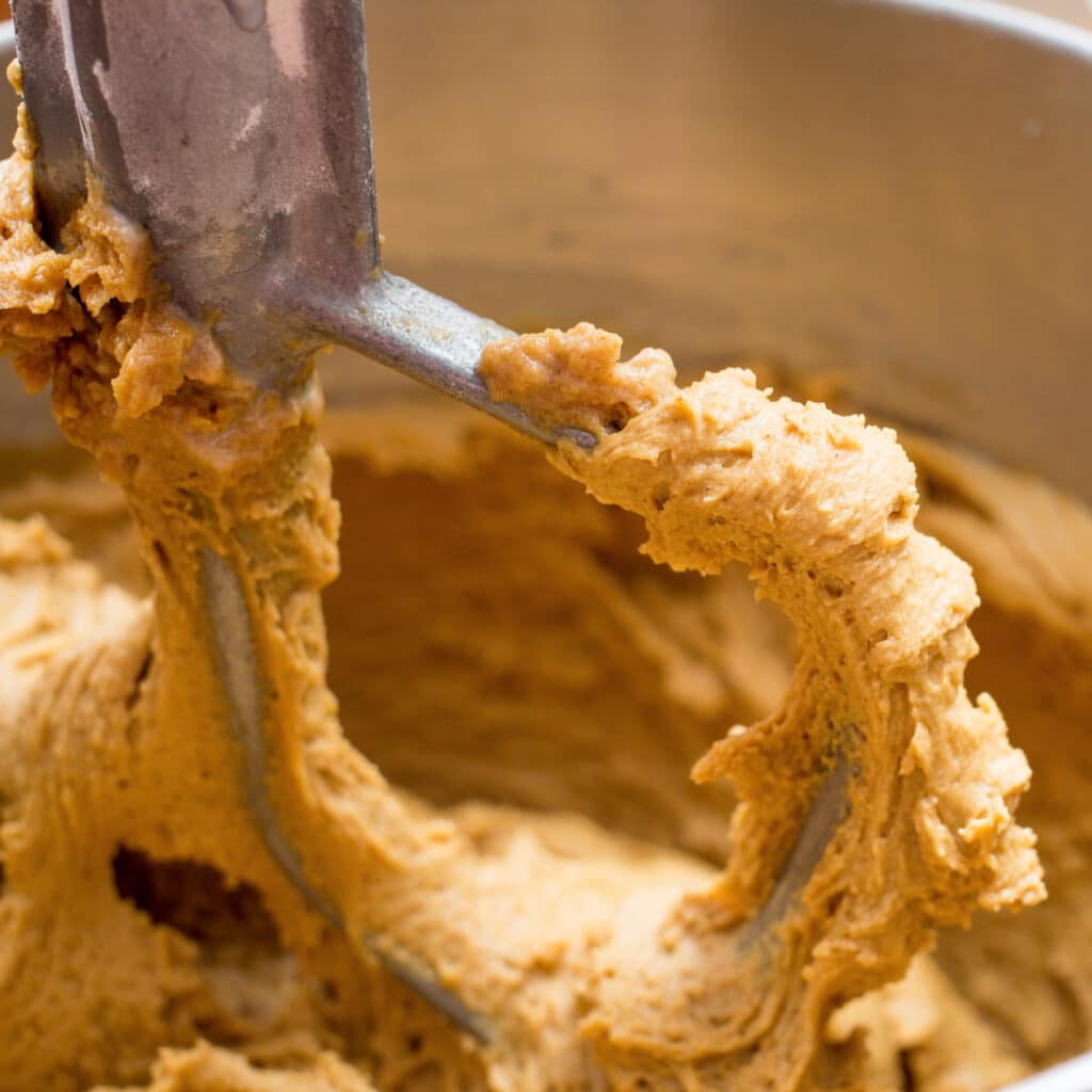 mixing cookie dough