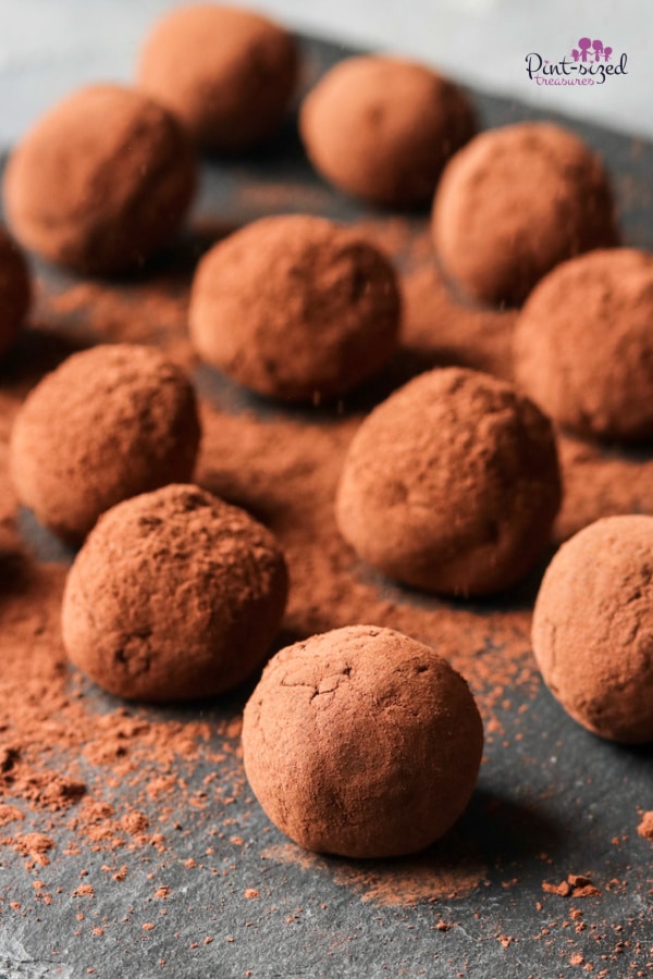 chocolate truffles rolled in cocoa powder