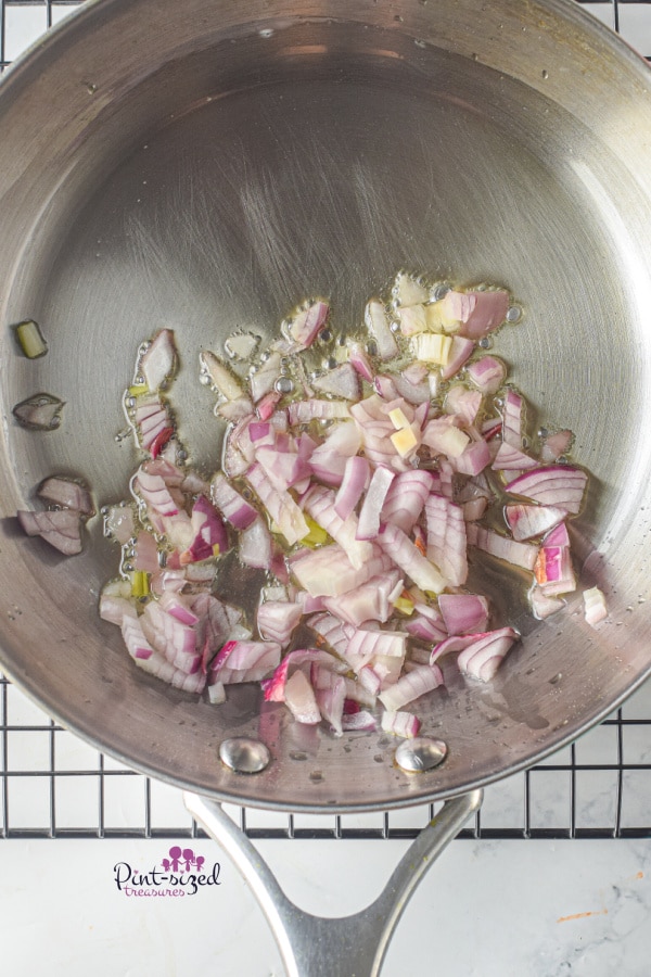 cooking onions for stuffed peppers