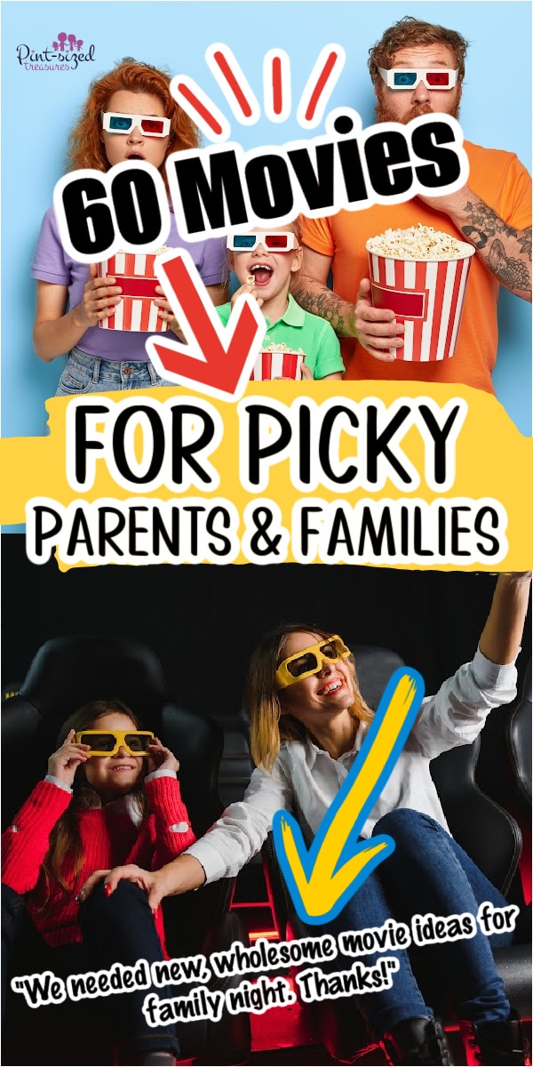 families watching clean movies together on movie night
