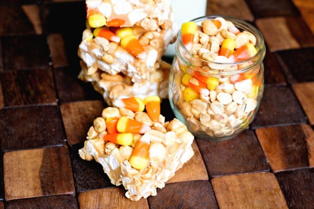candy corn peanut butter bars