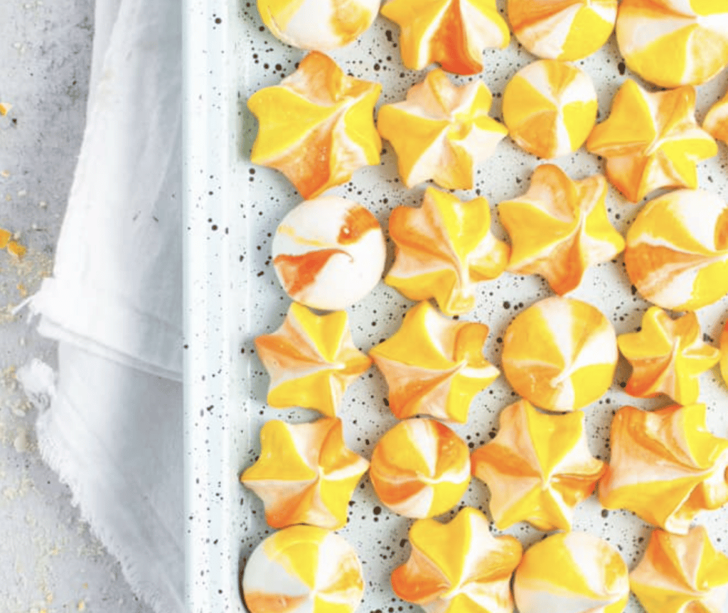 candy corn meringues