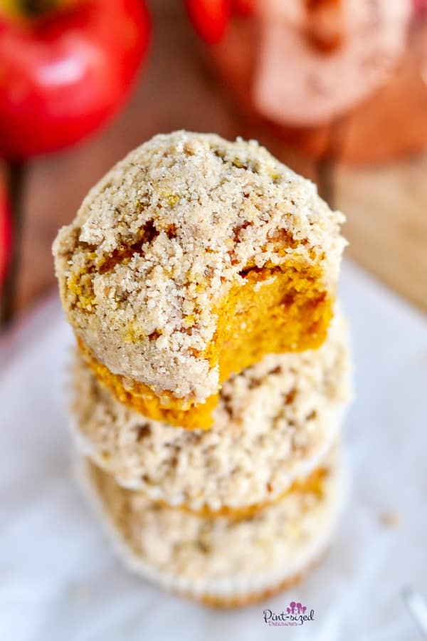 bite out of pumpkin muffins