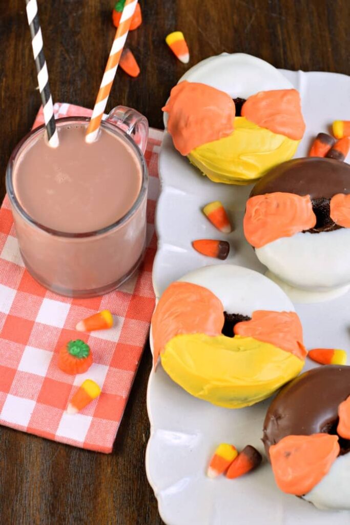 candy corn doughnuts