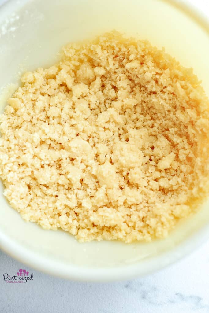 making streusel for pumpkin muffins