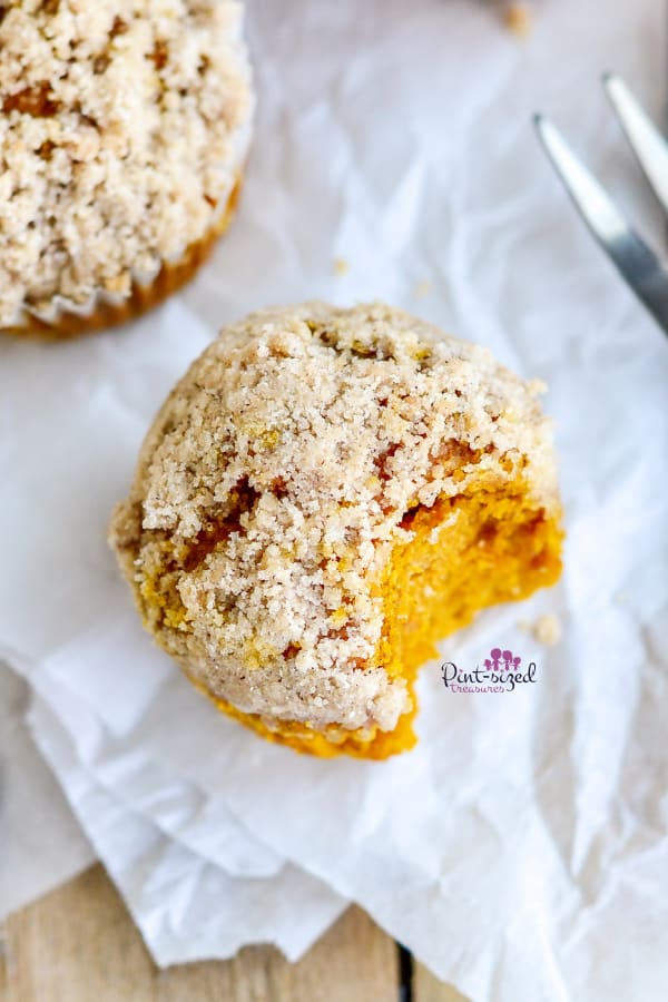 bite of homemade pumpkin muffin recipe