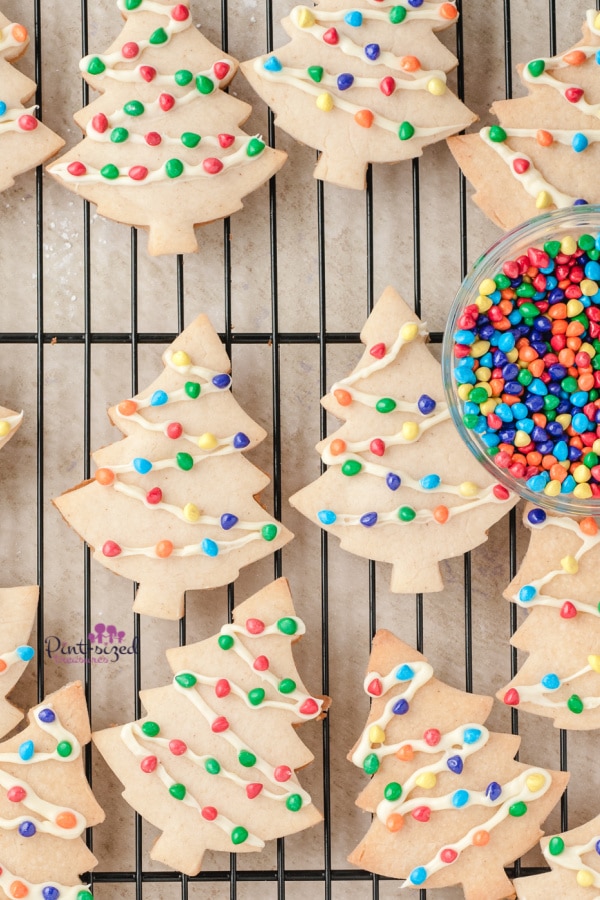 Christmas tree cookies decorated