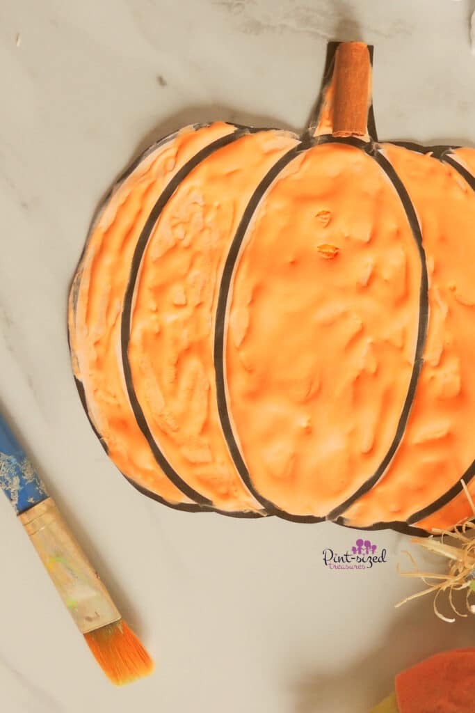 puffy paint pumpkins finished