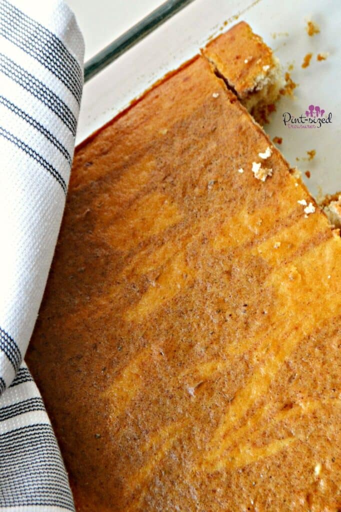 baked root beer cake in pan