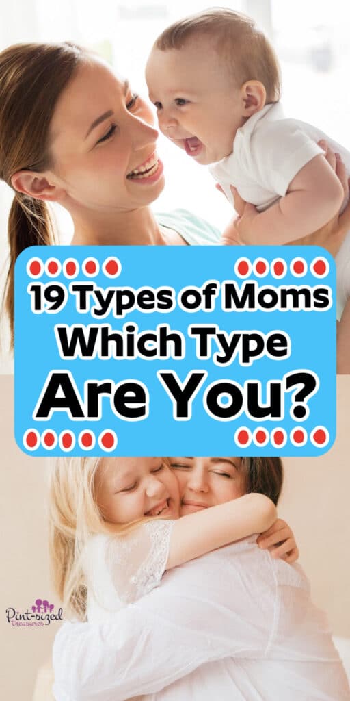 different types of moms hugging their kids
