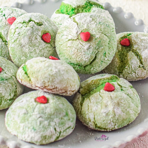 christmas crinkle grinch cookies