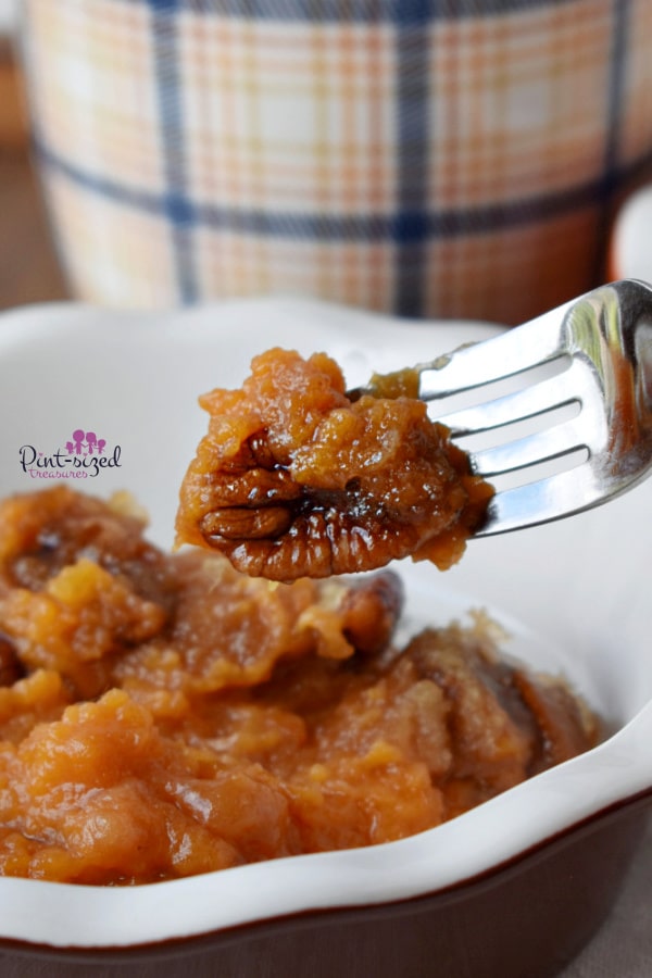 bite of sweet potato casserole