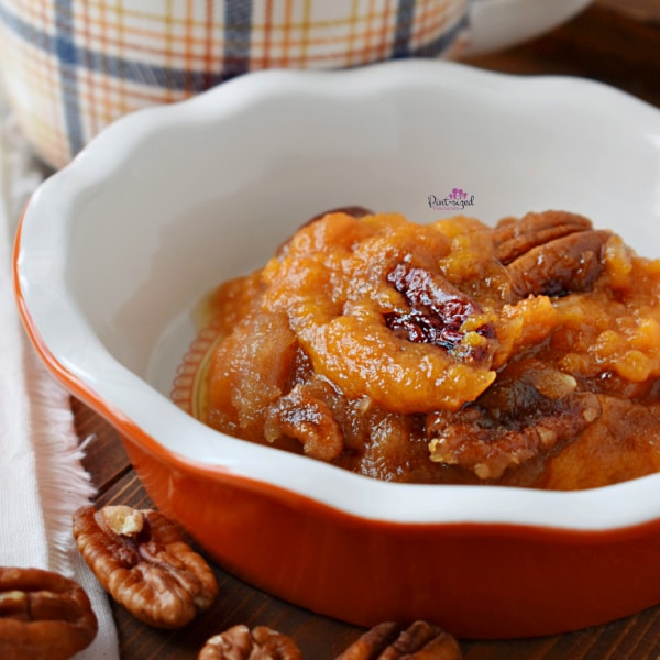 sweet potato casserole in serving dish