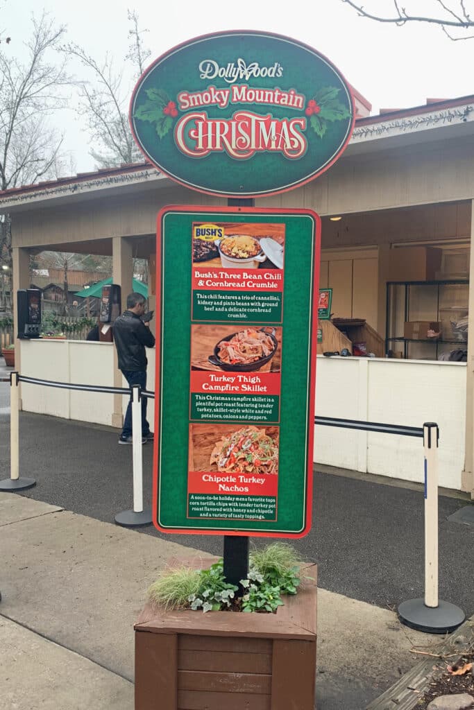 tasting pass menu for Dollywood