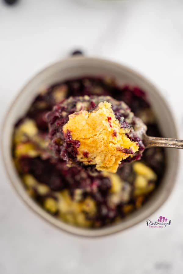 spoonful of blueberry dump cake