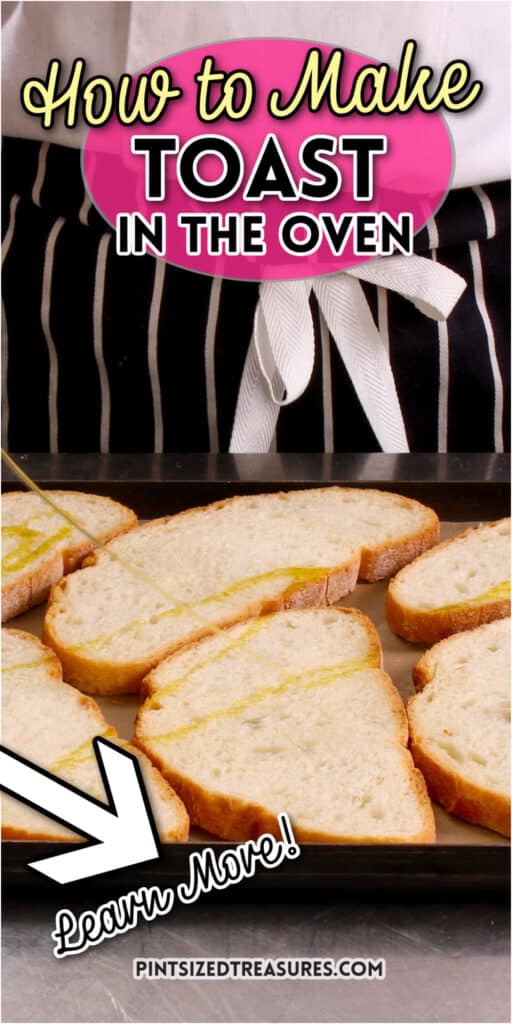 someone making toast in the oven