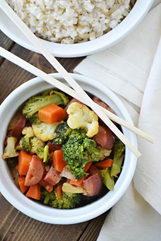sausage stir fry for simple lunch ideas for kids
