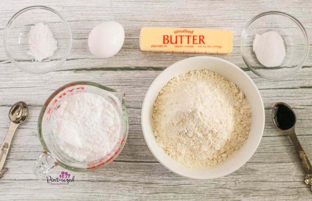 ingredients for spider web cookies