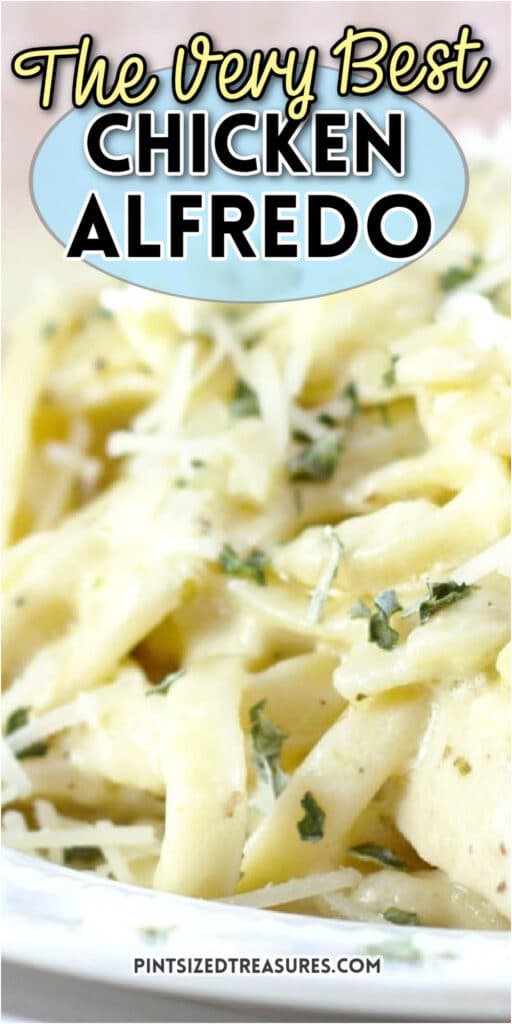 easy chicken alfredo recipe on a plate
