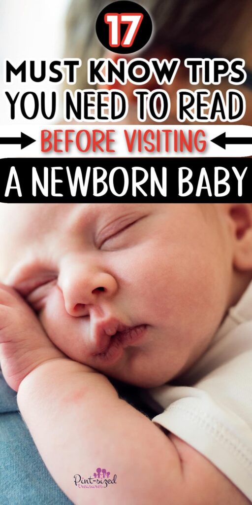 dad holding newborn baby before someone visits the newborn baby
