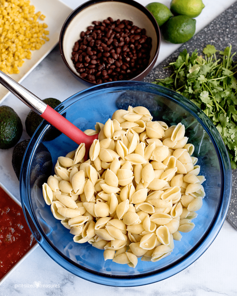 cooked pasta in bowl