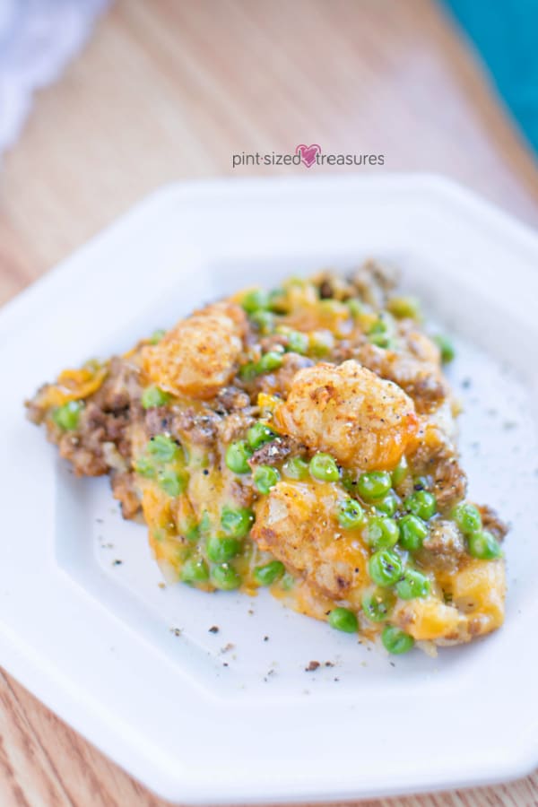 one serving of tater tot skillet casserole